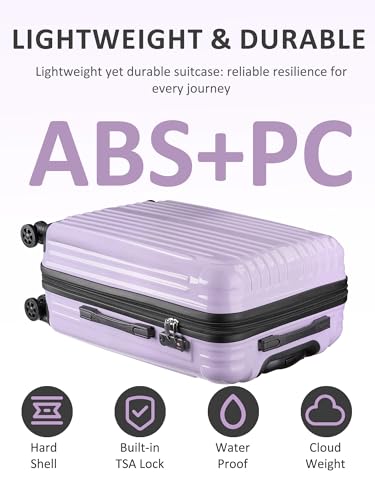 Image of Carry on Luggage 2 Piece(20in /24inch - Airline Approved Suitcases with Spinner Wheels, Built-In TSA Lock,Hard Shell Expandable Suitcases
