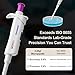 4E's USA Lab 2-20μL Pipette: Single-Channel Adjustable Micropipette with Color-Coded Top (Purple), 4 Digit Display, Universal Tip Cone, High Accuracy, ISO 8655 Calibrated & Lower Portion Autoclavable