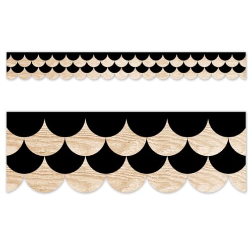 Bordure festonnée bois et noir CTP 10975 pour encadrement de panneau pédagogique