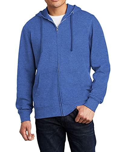 JustBlanks Mens V.I.T. Fleece Ultimate Full-Zip Long-Sleeve Hooded Sweatshirt Drawstring with Pocket Fleece Hoodie for Men