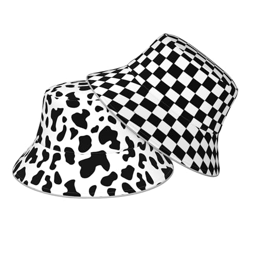 Image of Bucket Hat Double-Side-Wear Reversible Sun Hat Beach Travel Hiking for Women Men