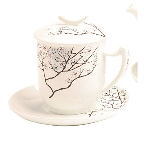 TeaLogicTea Mug with Loose Cherry Filter 0,35 L White