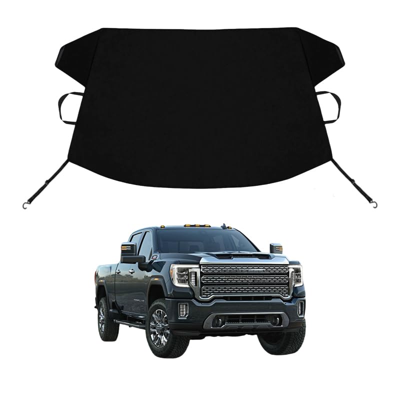 Image of Sierra 1500 /2500 /3500 Custom Windshield Cover for Ice and Snow for G-M-C Sierra Windshield Snow Cover 600D Shade Blocks Winter Frost Hail Protector Car Accessories