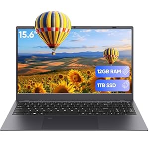 Computadora portátil, 12 GB LPDDR5 RAM 1TB SSD, procesador N95 de cuatro núcleos hasta 3.4 GHz, pantalla FHD IPS de 15.6 pulgadas, WiFi 5, computadora portátil con huella digital para