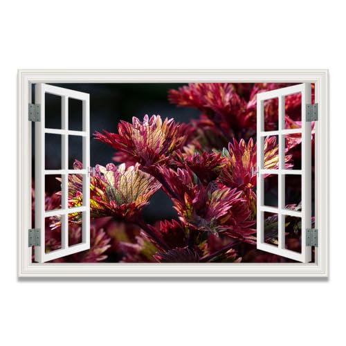 Lienzo efecto ventana con paisaje de lago, decoración relajante para pared, 20x30cm