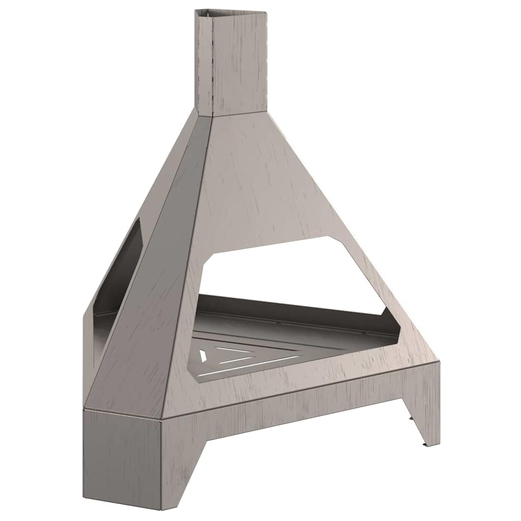 Brasero marrón de acero resistente a la intemperie, 50 x 43 x 52 cm, brasero resistente para jardín, balcón, terraza, calefacción duradera con diseño de horno para horas cálidas al aire libre