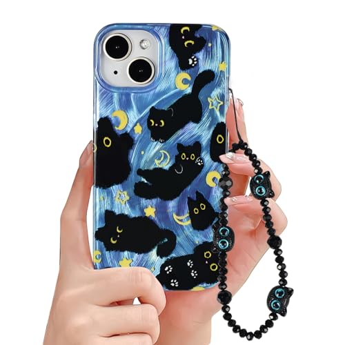 Coque iPhone 15 antichoc motif chat mignon pour éviter les chutes