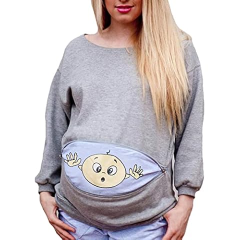 Q.KIM Ropa premamá Mujer Sudaderas Invierno Otoño Cover