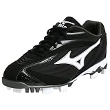 Mizuno Men's 9 Spike Blaze Low Baseball Cleat,Black/White,6.5 M