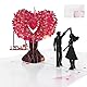 FLYGRRIV Hochzeitskarte Pop-Up, Karte Hochzeit 3D Liebesbaum, Hochzeitskarten mit Umschlag und Grußkarte, Glückwunschkarte Hochzeit für Valentinstag Hochzeitstag, Hochzeitsgeschenke für Brautpaar