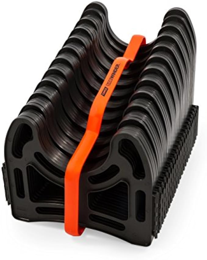 Camco Sidewinder RV Sewer Hose Support | Made from Sturdy Lightweight Plastic | Curve Around Obstacles and Won't Creep Closed | 20 Feet, Black | (43052)