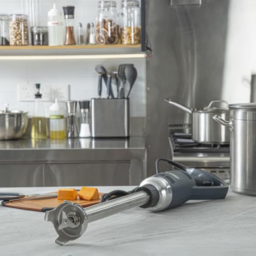 Image of Restaurantware Immersion Blender 5 Count 16 inch Shaft Stainless Steel Hand Mixer Variable Speed 2 /3 HP Kitchen Blender Culinary Tool Blue
