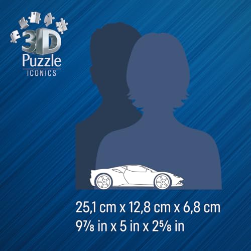 Ravensburger - Puzzle 3D Ferrari SF90 Stradale - Maquette de Voiture à Construire - Puzzle Voiture de Sport 3D sans Colle - 108 Pièces - Dès 8 Ans - 12008041