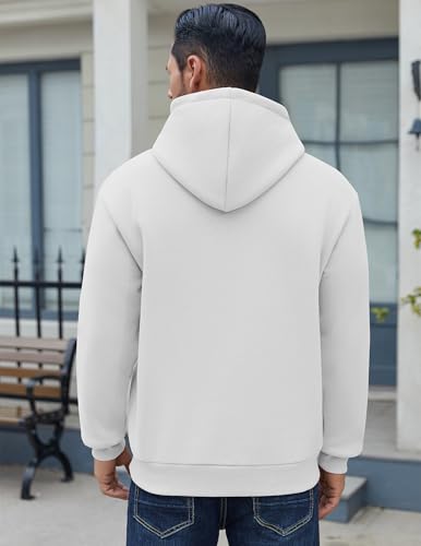 Image of COOFANDY Men Cotton Fleece Hooded Sweatshirt Casual Long Sleeve Hoodies Pullover Fashion Drawstring Hoodie with Kanga Pocket