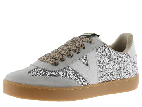 victoria Basket Berlín Ciclista Glitter & Piezas En Contraste & Suela Color Caramelo 1126223 para Mujer Plata 40