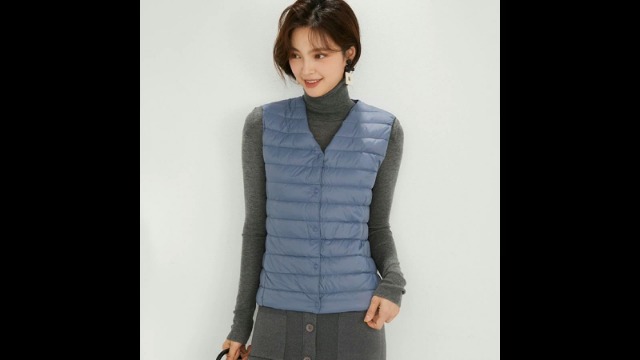 Womens Winter Puffer Vest Lightweight Collarless Outdoor Puffer