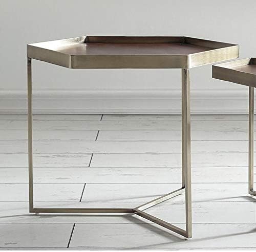 Telephone Table, Modern Industrial Style Side Table,Living Room Telephone Table,Sofa Side Table,Hexagon Design,2 Sizes(Color:Hexagonal,Size:15.7413.7714.17in)