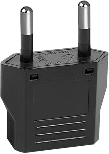 Miniatura 3 de (Negro-2pcs) Adaptador de enchufe de viaje de Europa, Viaje de EE. UU. Canadá América México a la UE Europa Italia Francia Alemania España Outlets,