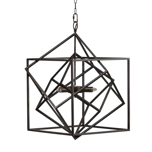 GOWE 3 - Light Metal Chandelier, Hanging Light Fixture with Adjustable Chain for Kitchen Dining Room Foyer Entryway, Bulb Not Included