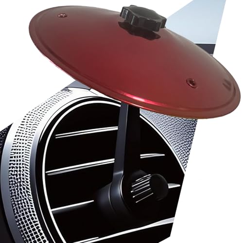 Car Cymbal, Car Crash Cymbal Air Vent - Easy Clip-On Mini Cymbal for Car Dashboard (red)