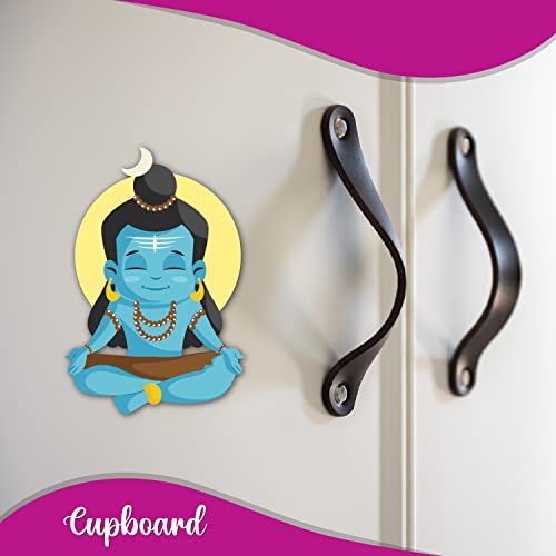 Image of Bhai Please Shiva Mahadev Wooden Fridge Magnet | Lord Shiva Magnet | Mahadev Gift for Devotees | God Magnet for Home Decor | Divine Gift for Shiv Bhakts | Pack of 1