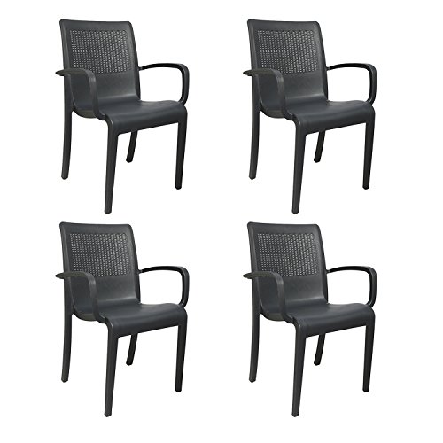 Image of Cello Ecstasy Elegant Set of 4 Chairs (Grey)