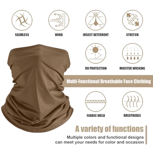 Image of Geyoga 6 /9 Pcs Summer UV Protection Cooling Neck Gaiter Scarf Face Clothing Neck Gaiter Mask Sunscreen Breathable Bandana