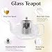 40 Oz Unique Glass teapot Set with 4 double wall insulated Cups, Tea Kettles for Stovetop With Infusers For Loose Tea, Perfect Mom Gift