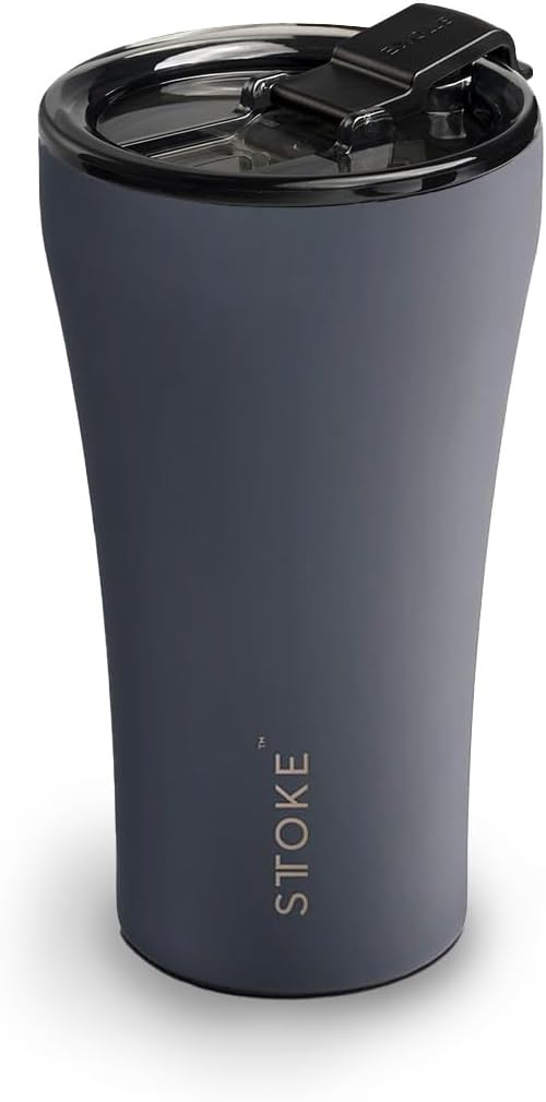 Sttoke Leakproof Ceramic Reusable Coffee Cup 12 oz - Slated Grey
