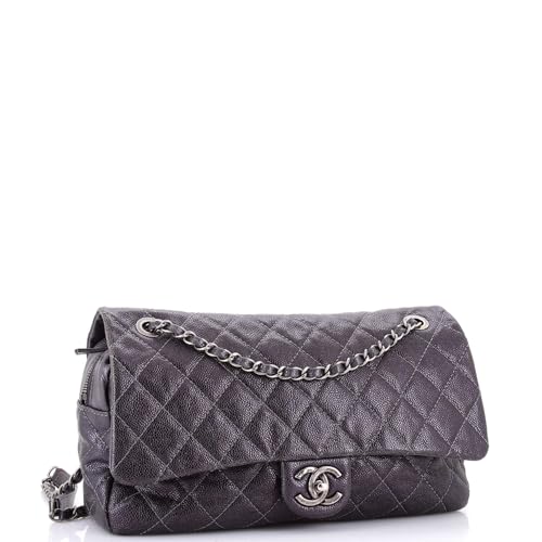 Pre-Loved Easy Flap Bag Quilted Caviar Jumbo, Gray2