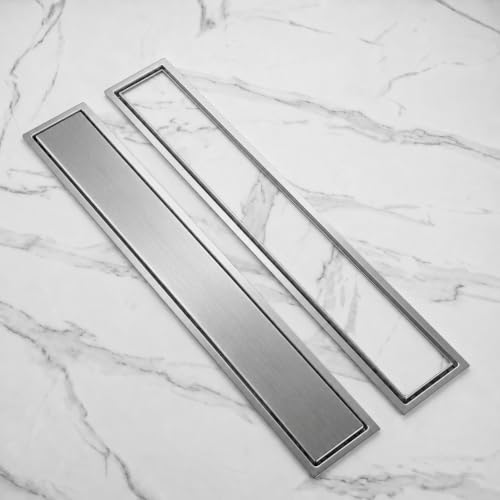 Image of Tapsa Tile Insert Floor Drain | 304 Stainless Steel | Invisible Shower Drain Channel | Shower Drain Channel | Water Drain Channel | with Cockroach Trap. (24X4, SS Matte Tile Insert Floor Drain 20 mm)