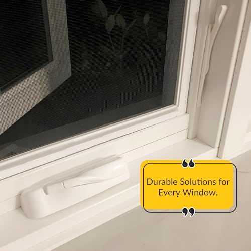 BRIXWELL Encore Tango Casement Window Handle, Left Hand Folding Crank with Metal Arm and Plastic Cover, 5-21/64 inch Overall Length, 5-1/32 inch Arm, 1-33/64 inch Height, White Finish, Offset Mount by BRIXWELL - Image 6