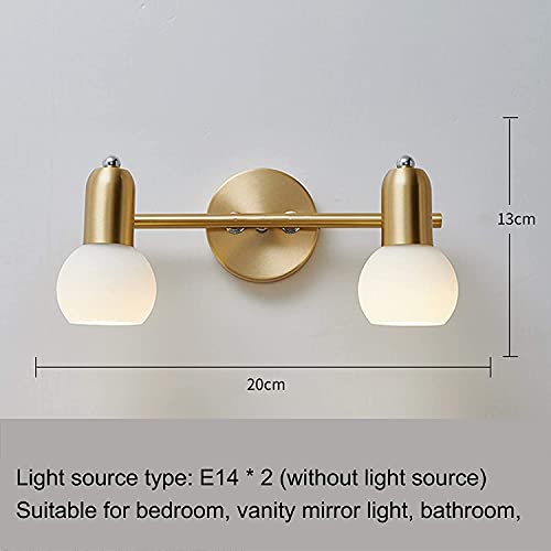 Aplique de pared para gabinete e inodoro con luces delanteras de espejo dorado E14 7