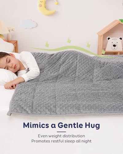 Image of Kivik 3 lbs Weighted Blanket, Cooling Soft Minky Dotted Heavy Blankets Throw for Better Relaxing & Sleeping, Machine Washable, 36x48 Inches, Grey