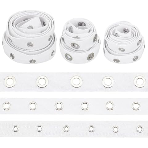 BENECREAT 6 Yards White Cotton Grommet Tape Cover