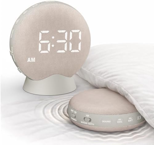 SolaceRise Super Loud Alarm Clock for Heavy Sleepers: Vibrating D...