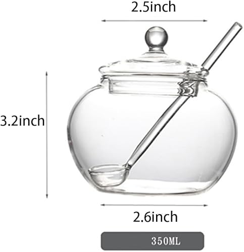 Miniatura 9 de 123Arts Azucarero de vidrio transparente con tapa y cuchara para servir azúcar, 8 onzas 1pcs,2 pzas,https:/ www.Yaxa/dp/undefined