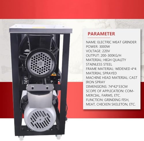 Picadora eléctrica de carne, picadora de carne resistente de 3000 W para huesos, chile y pollo, ideal para hogares, hoteles grandes y granjas comerciales