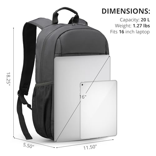 Swissdigital Design Travel Laptop Backpack, College Slim Laptops Backpack with USB Charging Port for Men and Women Fits 16 Inch Notebook, Black | ARBON3