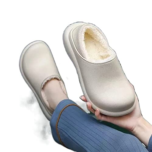 Pantoufles thermiques pour hommes contre les pieds froids avec semelles épaisses étanches