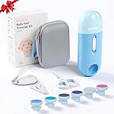 Baby Nail File Electric, 4-in-1 Battery Powered Baby Nail Trimmer Electric with Storage Case & Night Light for...
