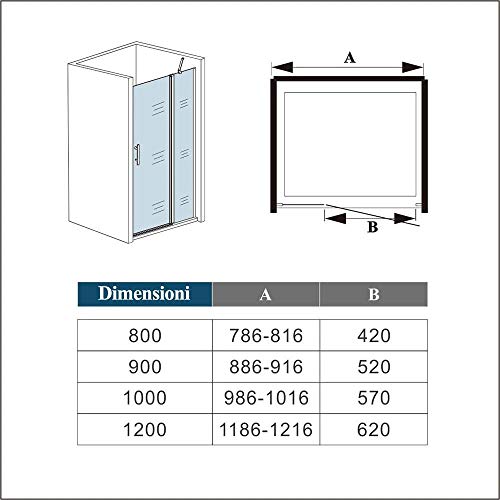 Porta Doccia per Nicchia Apertura Battente Vetro