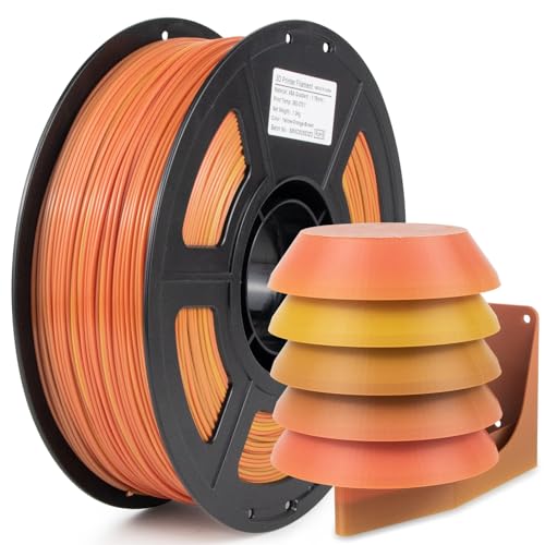 Image of Colorful ASA Filament 1.75mm UV /Rain /Heat Resistant Durable 3D Printer Filament, No Warping, Non Odor & Fumes - Perfect for Outdoor Functional Mechanical Parts, 1kg Spool /Yellow+Orange+Brown