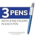 BIC 4-Color Original Retractable Ball Pens, Versatile 1.0mm Medium Point, Long-Lasting Ink, Great Gift Idea, 3-Count in Assorted Colors