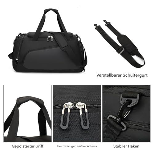 Sac d'entraînement avec compartiment à chaussures et protection imperméable multicouche