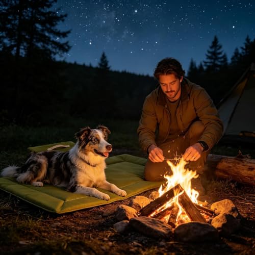 Cama viajera para perro con cojín plegable para vacaciones y camping 3