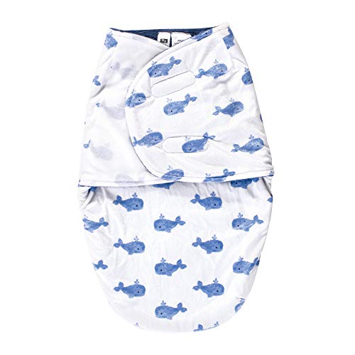 Image of Hudson Baby Unisex Baby Plush Swaddle Wrap, Whale, 0-3 Months