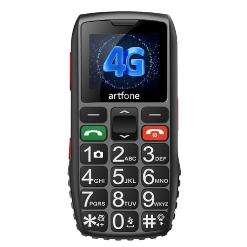 artfone Seniorenhandy ohne Vertrag 4G | Großtastenhandy mit SOS Notruftaste | Einfaches Rentner...