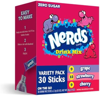 Juicy Mixes Nerds, Variety – Powder Drink Mix, Delicious hydration, Makes 30 Drinks