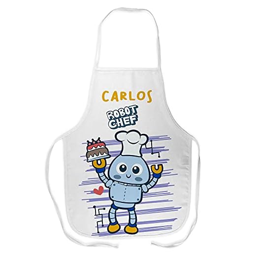 LolaPix Delantales para niños. Delantal Infantil Cocina. Delantales Personalizados. Delantales Infantiles para niño y niña. Regalos Personalizados. Robot